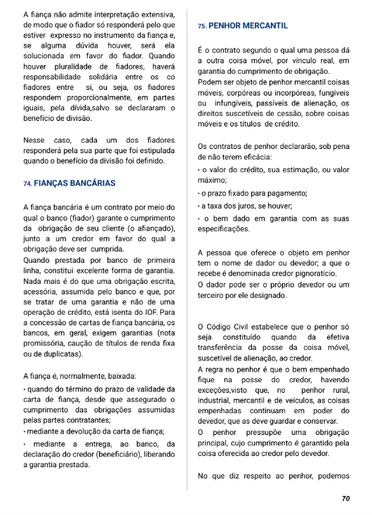 Apostila de Conhecimentos Bancários - Fianças e Penhor Mercantil